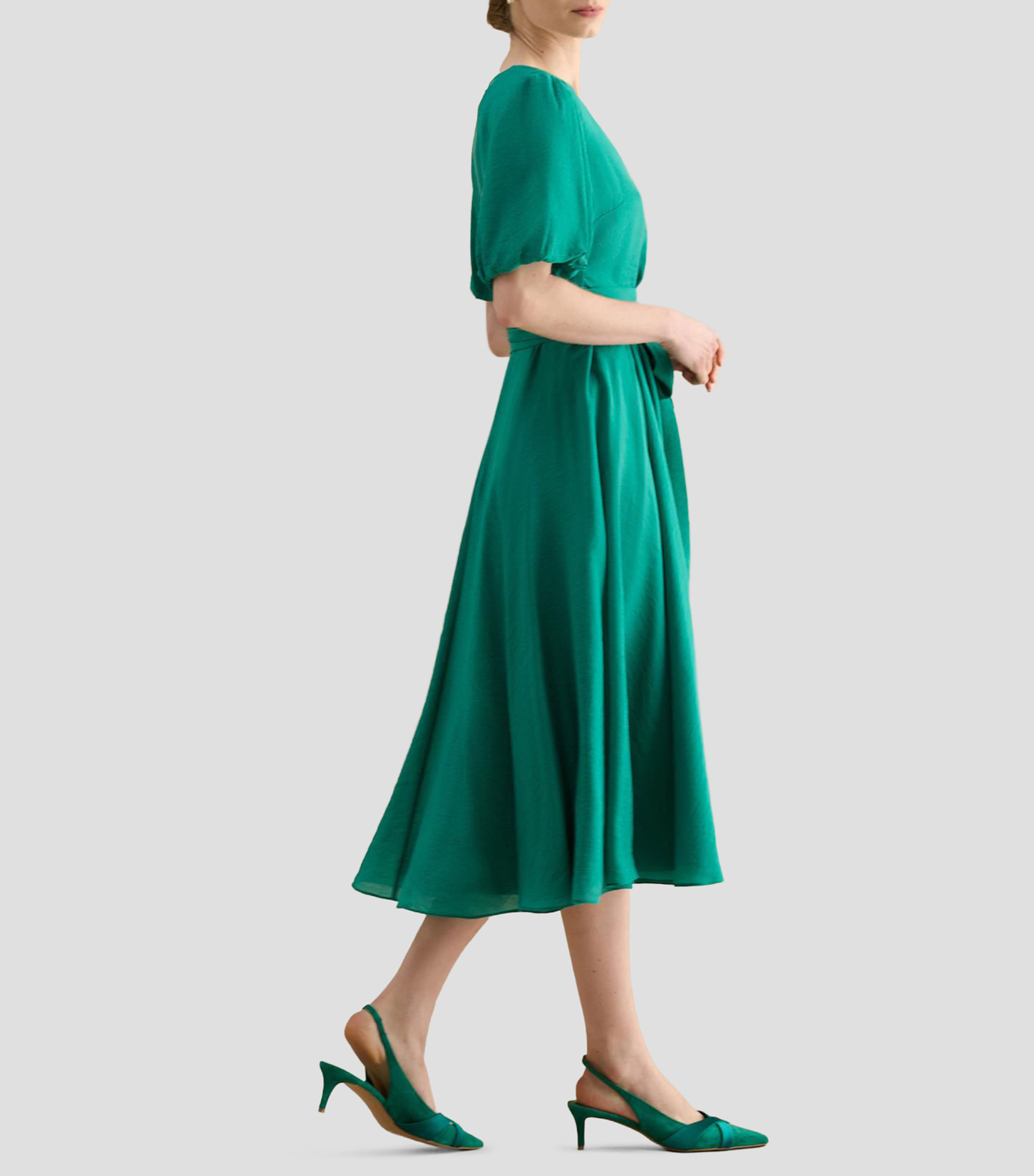 Vestido midi liso Mujer